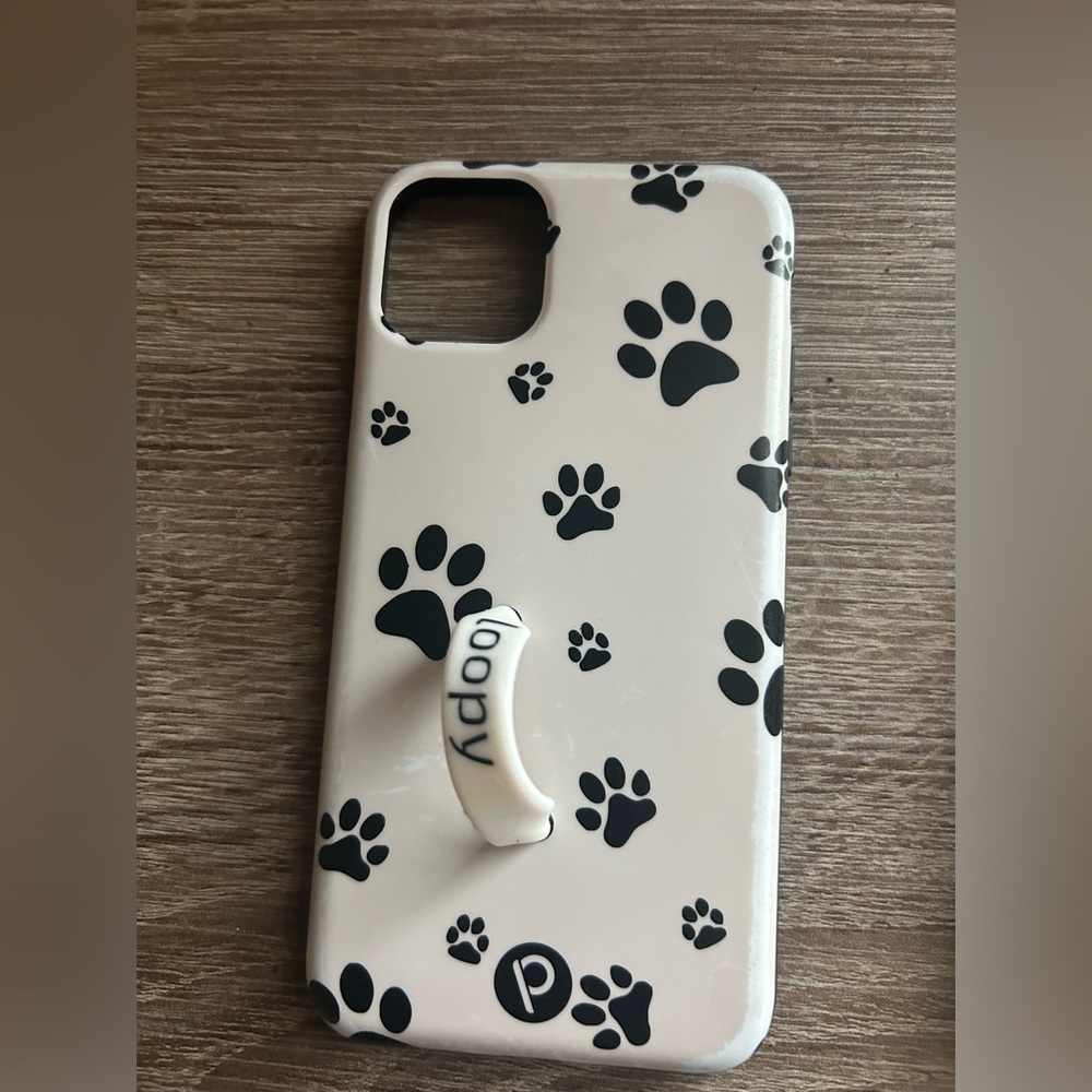 iPhone 11 Pro Max dog prints loopy case. Used, but in good condition.